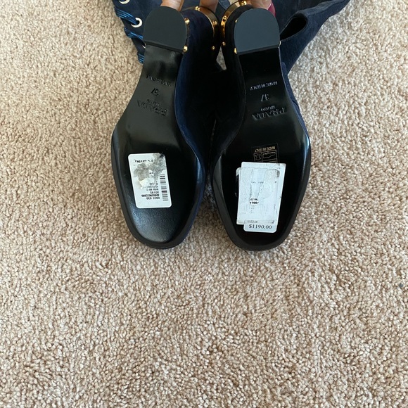 Prada Blue Suede Lace Up Boots - Picture 10 of 11